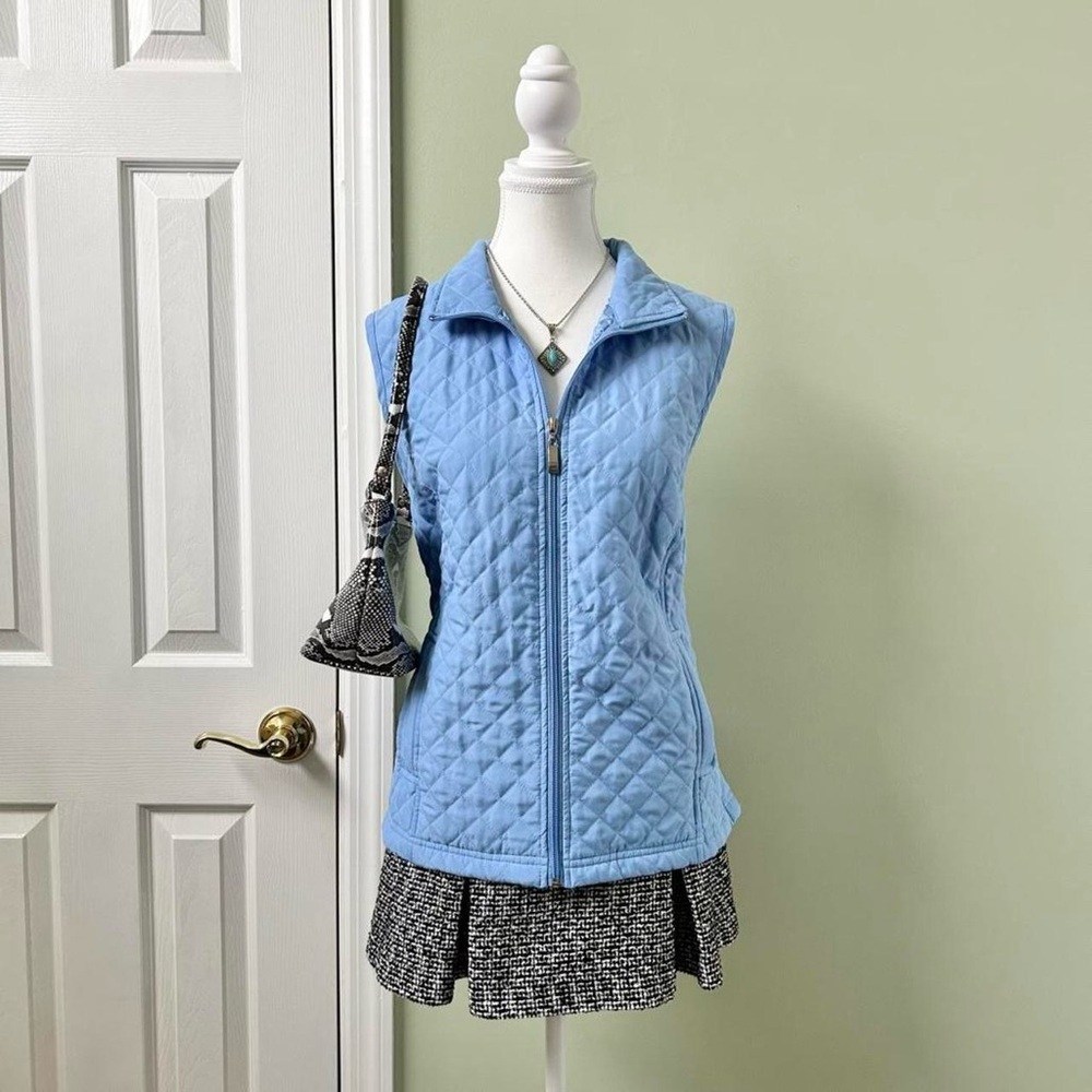 Blue quilted vest